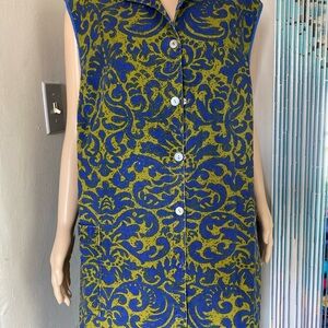 Vintage 1960s Boho Hippie Sleeveless Shirt Size Large/XL